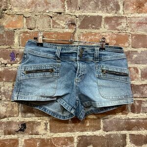 Aeropostale Light Blue Jean Shorts with Zipper Pockets
